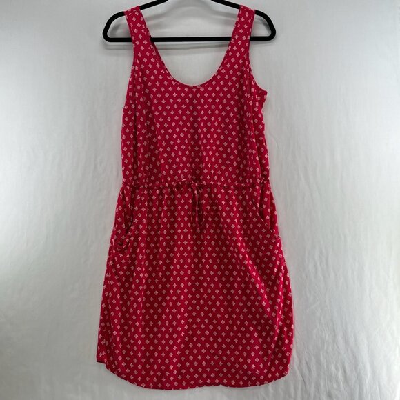 Gap Sleeveless Mini Dress Women S Drawstring Cinch Waist Side Pockets Floral Red - Picture 1 of 11